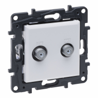 LEGRAND - GNIAZDO PODWÓJNE 2XTV TYP F KOŃCOWE TYPU GWIAZDA 1.5DB BIAŁY NILOE STEP - 863176