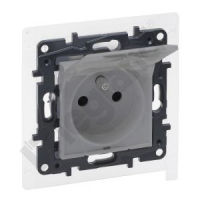 LEGRAND - GNIAZDO POJEDYNCZE Z UZIEMIENIEM 2P+Z Z PRZESŁONAMI ZACISKI AUTOMATYCZNE 16A 230V IP44 ALUMINIUM NILOE STEP - 863336
