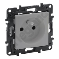 LEGRAND - GNIAZDO POJEDYNCZE Z UZIEMIENIEM 2P+Z ZACISKI AUTOMATYCZNE 16A 230V IP44 ALUMINIUM NILOE STEP - 863331