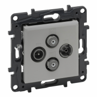 LEGRAND - GNIAZDO TV-R-SAT-SAT KOŃCOWE TYPU GWIAZDA 2 PRZEWODY 1.5DB ALUMINIUM NILOE STEP - 863382