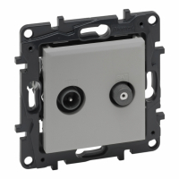 LEGRAND - GNIAZDO TV-SAT KOŃCOWE TYPU GWIAZDA 2 PRZEWODY 1.5DB ALUMINIUM NILOE STEP - 863383