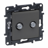 LEGRAND - GNIAZDO PODWÓJNE 2XTV TYP F KOŃCOWE TYPU GWIAZDA 1.5DB STALOWY NILOE STEP - 863476