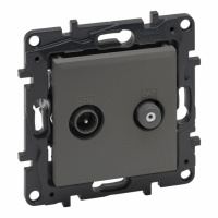 LEGRAND - GNIAZDO TV-SAT KOŃCOWE TYPU GWIAZDA 2 PRZEWODY 1.5DB STALOWY NILOE STEP - 863483