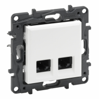 LEGRAND - GNIAZDO KOMPUTEROWE PODWÓJNE 2X RJ45 KAT. 5E UTP BIAŁY NILOE STEP - 863160