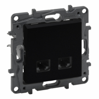 LEGRAND - GNIAZDO KOMPUTEROWE PODWÓJNE 2XRJ45 KAT. 5E UTP CZARNY NILOE STEP - 863560