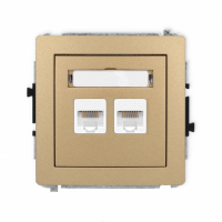 KARLIK - Deco mechanizm gniazda komp. 2xRJ45, kat. 5e, 8stykowy , zloty metalik - 8DGK-2
