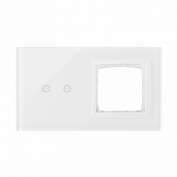 KONTAKT SIMON - Panel dotykowy S54 Touch, 2 moduły, 2 pola dotykowe poziome + 1 otwór na osprzęt S54, biała perła - DSTR220/70