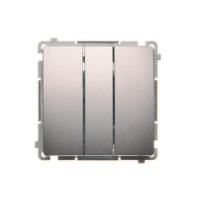 KONTAKT SIMON - Przycisk potrójny (moduł) 10AX, 250V~, szybkozłącza; stal inox - BMP31.01/21