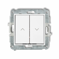 KARLIK - ŁĄCZNIK ŻALUZJOWY Z PODTRZYMANIEM IP 20, 10AX 250V~ BIAŁY MINI - MWP-88