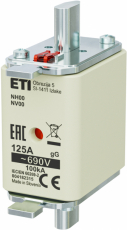 ETI - WKŁADKA TOPIKOWA NH - ZWŁOCZNA / KOMBI NH00 GG 125A/690V - 004182315