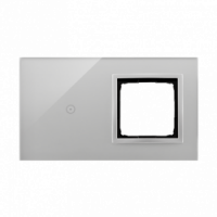 KONTAKT SIMON - Panel dotykowy S54 Touch, 2 moduły, 1 pole dotykowe + 1 otwór na osprzęt S54, srebrna mgła - DSTR210/71