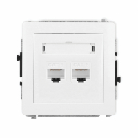 KARLIK - DECO; Mechanizm gniazda komputerowego podwójnego 2xRJ45, kat. 6, 8-stykowy BIAŁY - DGK-4