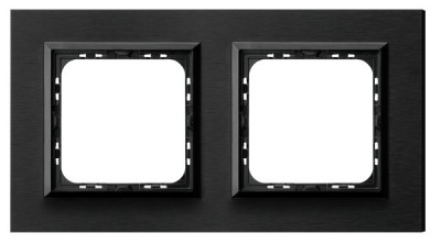 OSPEL - RAMKA PODWÓJNA ALUMINIUM 4MM SZCZOTKOWANY ANTRACYT SONATA - R-2RAC/64/25