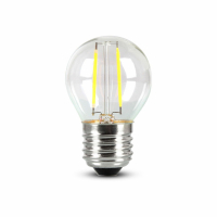 V-TAC - VT-244 4W G45 Żarówka LED Filament / Klosz Transparentny / Chip SAMSUNG / Barwa:2700K / Trzonek:E27 - 280
