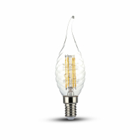 V-TAC - VT-1995D 4W TWIST CF37 Żarówka LED Filament / Barwa:2700K / Ściemnialna / Trzonek:E14 - 4388