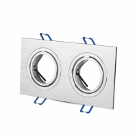 V-TAC - VT-783 Oprawa wpuszczana Spot / Trzonek:2xGU10 / Kwadratowa / Polerowane aluminium - 3608