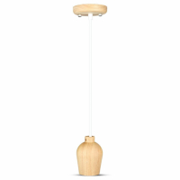 V-TAC - VT-7778 Lampa wisząca / Drewno / Biały przewód - 3720