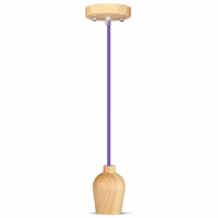 V-TAC - VT-7778 Lampa wisząca / Drewno / Purpurowy przewód - 3724