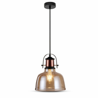 V-TAC - VT-7220 Lampa wisząca / Klosz: Bursztynowy/ Czarny przewód - 3726