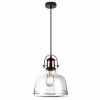 V-TAC - VT-7220 Lampa wisząca / Klosz: Transparentny / Czarny przewód - 3727
