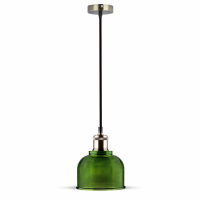 V-TAC - VT-7150 Lampa wisząca / Klosz: Zielone szkło / zwis 150 cm - 3734
