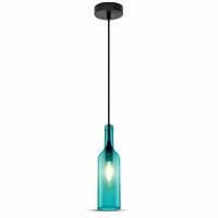 V-TAC - VT-7558 Lampa wisząca butelka / Klosz: Szklany / Niebieski - 3768