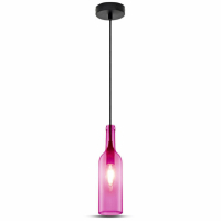 V-TAC - VT-7558 Lampa wisząca butelka / Klosz: Szklany / Róż - 3774