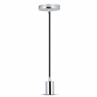 V-TAC - VT-7338 Lampa wisząca / oprawka chrom + przewód Czarny - 3782