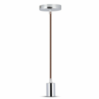 V-TAC -  Lampa wisząca / oprawka chrom + przewód Brązowy - 3784