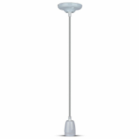 V-TAC -  Lampa wisząca / Oprawka: Porcelanowa  / Trzonek:E27 / Szary - 3808