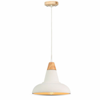 V-TAC - VT-7301 Lampa Wisząca / Beton + Drewno / Biały / Średnica: 300 - 3858