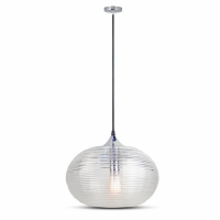 V-TAC - VT-7350 Lampa Wisząca / Klosz: Podwójne szkło karbowane / Transparętny / Średnica: 330 - 3879
