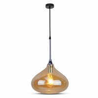 V-TAC -  Lampa Wisząca / Klosz: Szkło / Bursztynowy / Średnica: 280 - 3886