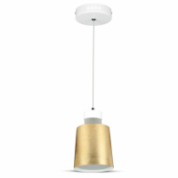 V-TAC - VT-7333 7W Lampa Wisząca LED / Klosz: Akryl / Złoty / Barwa:4000K - 3928