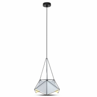 V-TAC - VT-7401 Lampa Wisząca / PRYZMAT / Biały + Czarny drut / Czarny przewód / Średnica: 400 - 3943