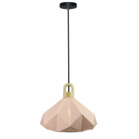 V-TAC - VT-7323 Lampa Wisząca / Różowy + Drewno / Średnica: 320 - 3951
