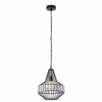 V-TAC - VT-7334 Lampa Wisząca / T / Klosz: Drut + Kryształki / Czarny / Średnica: 300 - 3955