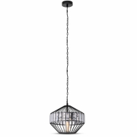 V-TAC - VT-7334 Lampa Wisząca / M / Klosz: Drut + Kryształki / Czarny / Średnica: 330 - 3956