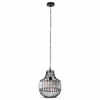 V-TAC - VT-7334 Lampa Wisząca/ B / Klosz: Drut + Kryształki / Czarny / Średnica: 300 - 3957