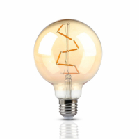 V-TAC - VT-2024 4W G95 Żarówka LED Filament / Klosz Bursztynowy / Barwa:2200K / Trzonek:E27 - 7146