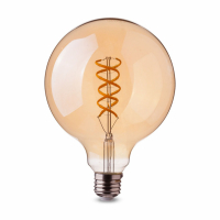 V-TAC -  5W G95 Żarówka LED Filament Globe / Barwa:2200K / Klosz: Bursztynowy / Trzonek: E27 - 7217