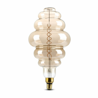 V-TAC - VT-2159 8W Żarówka dekoracyjna LED S200 / Klosz: Bursztynowy / Barwa:2200K / Ściemnialna / Trzonek:E27 - 7465