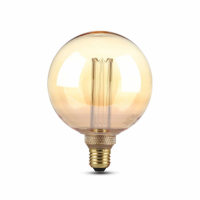 V-TAC -  4W G125 Żarówka LED Filament / Klosz Bursztynowy / Barwa:1800K / Trzonek:E27 - 7475