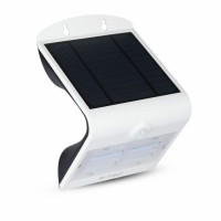V-TAC -  3W Lampa solarna ścienna / Trójkąt / Barwa:4000K+3000K / Obudowa: Biały + Czarny - 7523