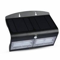 V-TAC - VT-767-7 7W Lampa solarna ścienna / Trójkąt / Barwa:4000K / Obudowa: Czarny + Czarny - 8279