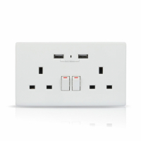 V-TAC - VT-5017 BS Gniazdo WIFI z portem 2xUSB / Typ: BS / Kompatybilne z Amazon Alexa i Google Home - 8446