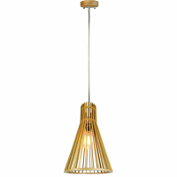 V-TAC - VT-2450 Lampa wisząca / Klosz drewno z chromowanymi dekoracjami / Średnica: 450 - 40521
