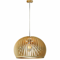 V-TAC - VT-4280 Lampa wisząca / Klosz drewno z chromowanymi dekoracjami / Średnica: 450 - 40541