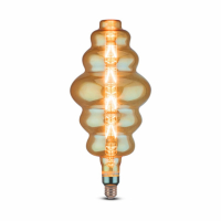 V-TAC - VT-2159 8W Żarówka dekoracyjna LED S180 / Klosz: Bursztynowy / Barwa:2200K / Ściemnialna / Trzonek:E27 - 45661