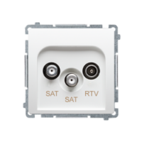 KONTAKT SIMON - GNIAZDO ANTENOWE SAT-SAT-RTV KOŃCOWE BIAŁY BASIC - BMZAR+SAT3.1-P2.01/11